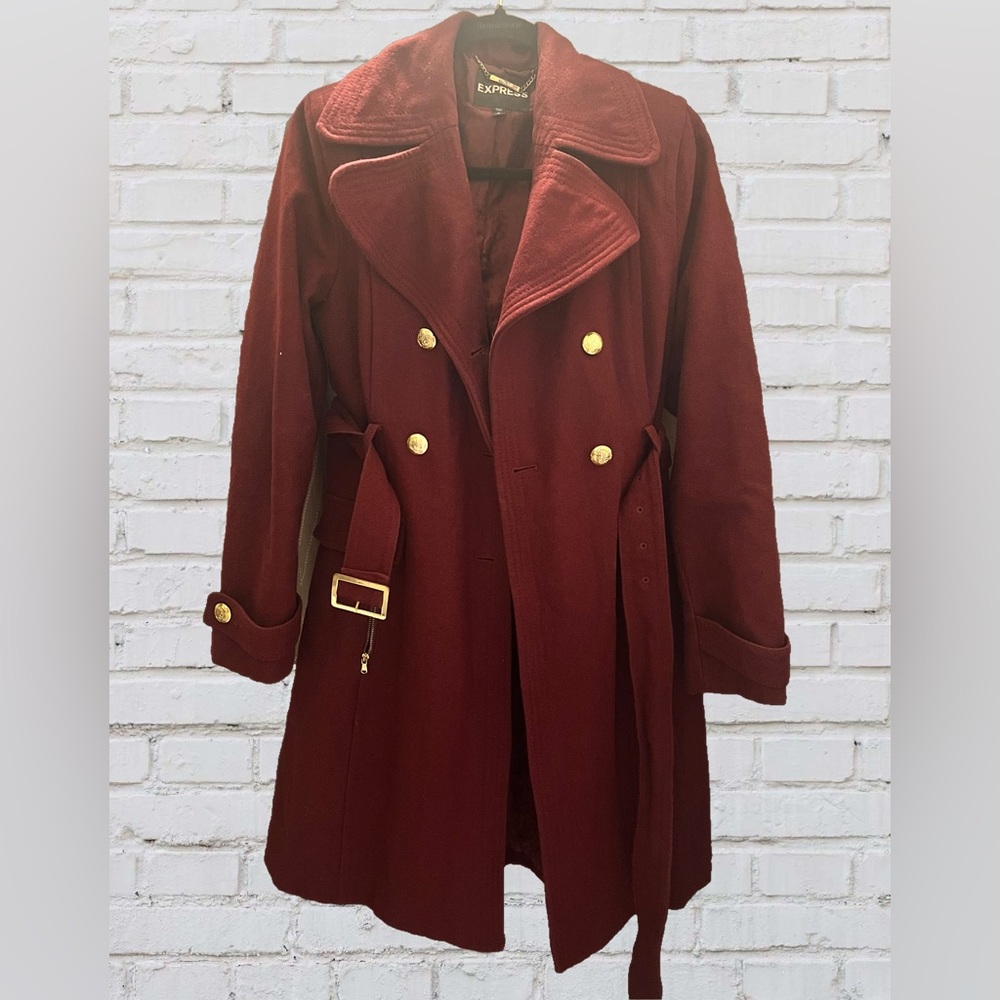 Express burgundy pea coat